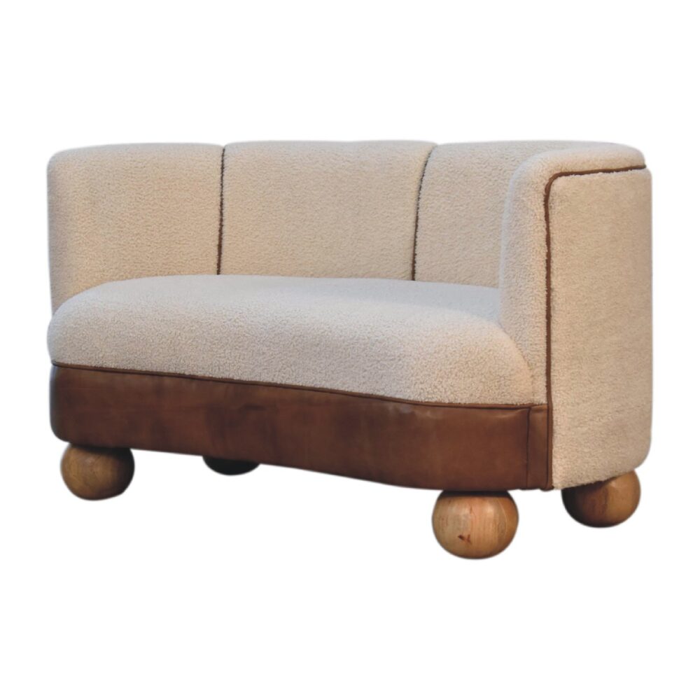 Boucle Cream Buffalo Small Sofa dropshipping