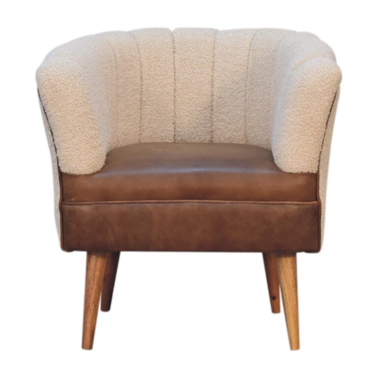 Boucle Cream Buffalo Armchair for resale