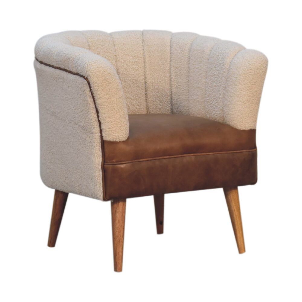 Boucle Cream Buffalo Armchair dropshipping