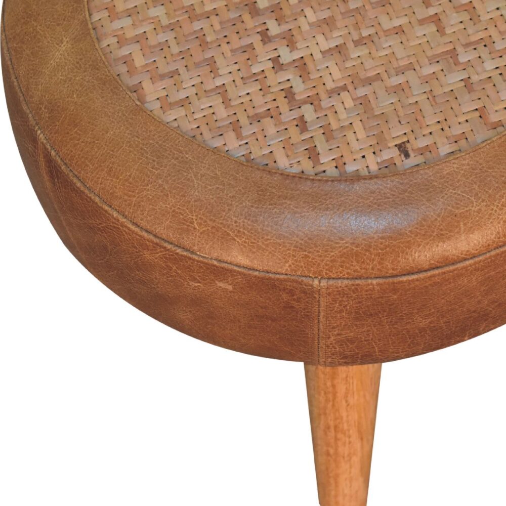 wholesale Seagrass Buffalo Hide Round Nordic Footstool for resale