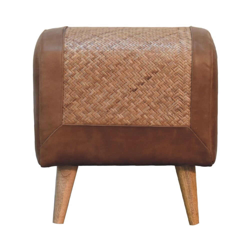 Seagrass Buffalo Hide Square Nordic Footstool wholesalers