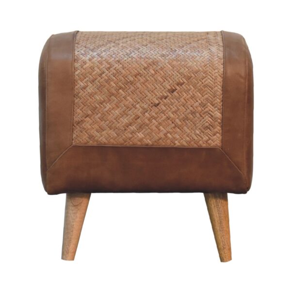 Seagrass Buffalo Hide Square Nordic Footstool for resale