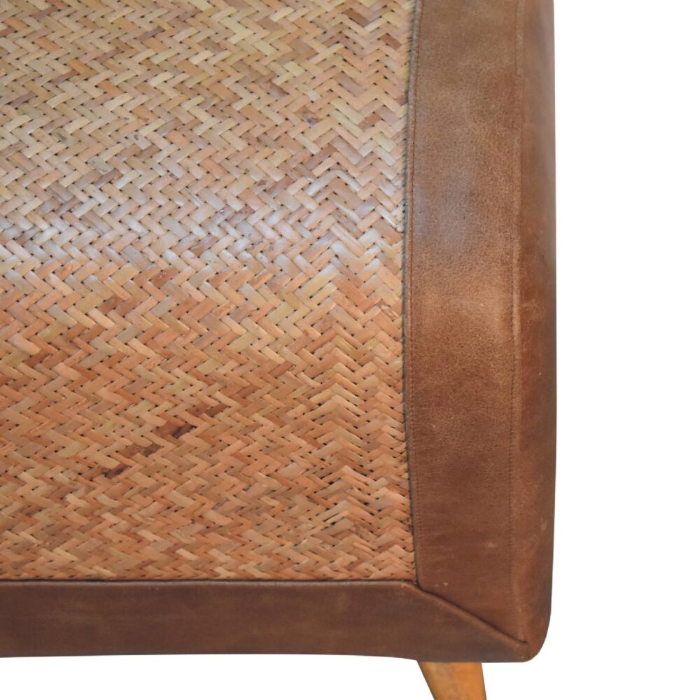 wholesale Seagrass Buffalo Hide Square Nordic Footstool for resale