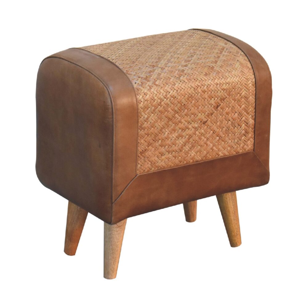 Seagrass Buffalo Hide Square Nordic Footstool for resell