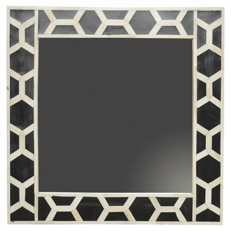 Square Mirror Frame with Bone Inlay Pattern for resale