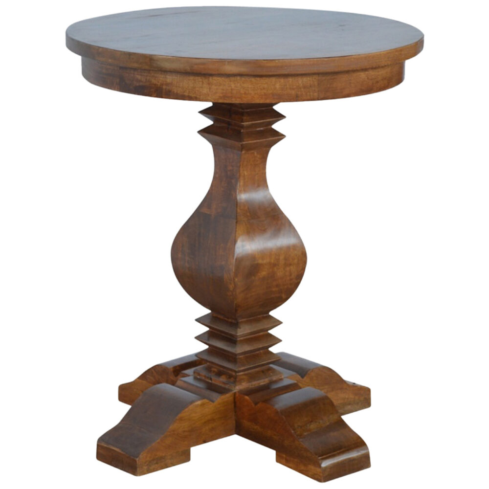 Mango Wood Round Pedestal Occasional Tea Table wholesalers