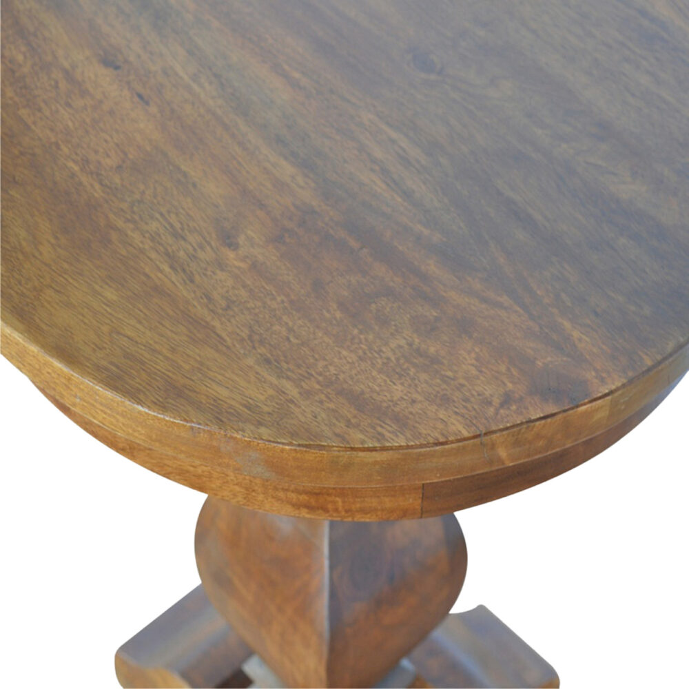 Mango Wood Round Pedestal Occasional Tea Table dropshipping
