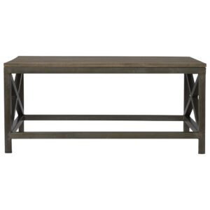 Industrial Coffee Table with Criss Cross Metal Design for resale