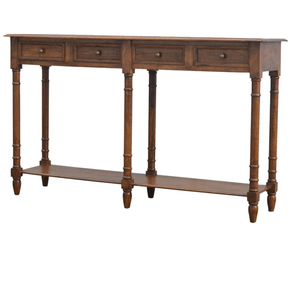 Mango Wood 4 Drawer Hallway Console Table with Turned Feet wholesalers