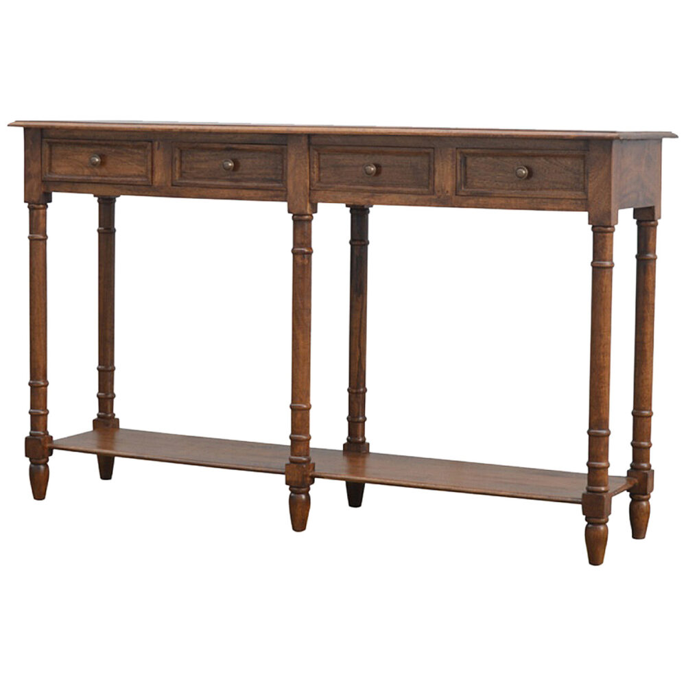wholesale Mango Wood 4 Drawer Hallway Console Table with Turned Feet for resale