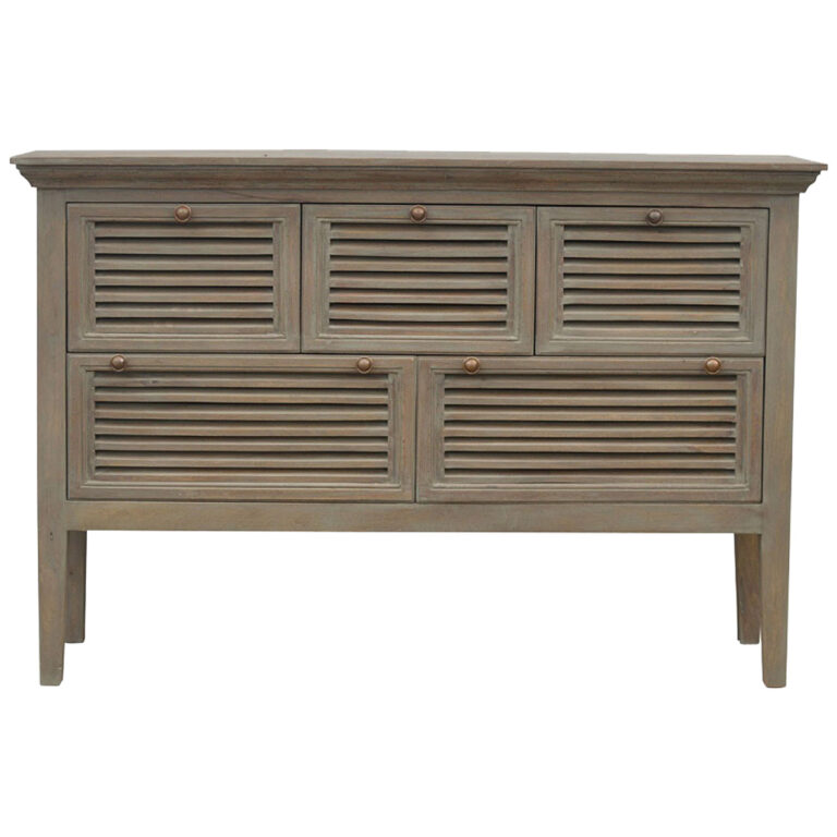 Grey Wash Buffet with 5 Shutter Front Drawers for resale