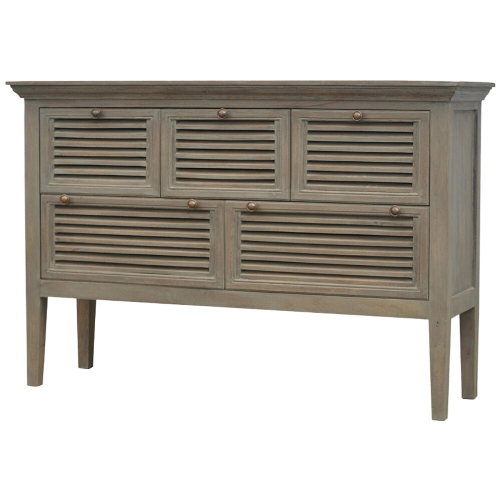 wholesale Grey Wash Buffet with 5 Shutter Front Drawers for resale