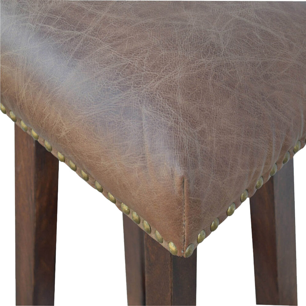 wholesale Buffalo Leather Bar Stool with Brass Studs for resale