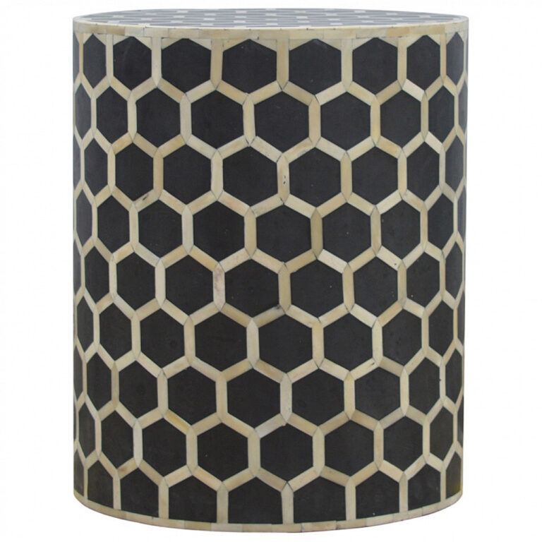 Cylindrical Bone Inlay Footstool for resale