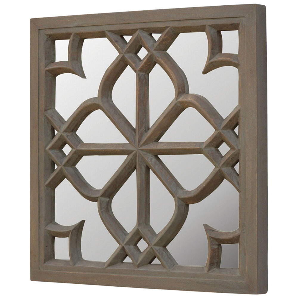 Solid Mango Wood Floral Pattern Mirror wholesalers