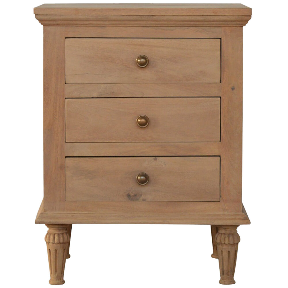 3 Drawer Mango Wood Bedside Table for resale