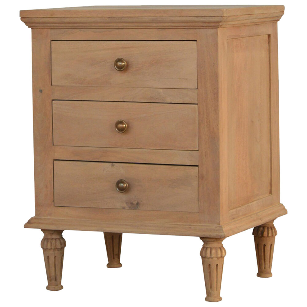 wholesale 3 Drawer Mango Wood Bedside Table for resale