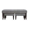 Set of 3 Benches Upholstered in Natural Jute Dhurrie for resale