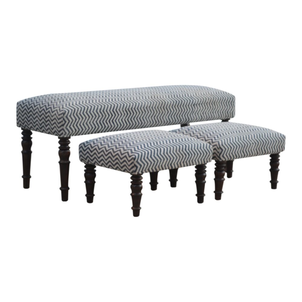 wholesale Set of 3 Benches Upholstered in Natural Jute Dhurrie for resale