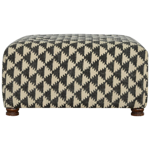 Occasional Footstool Upholstered in Jute Dhurrie for resale