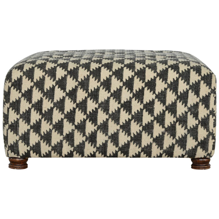 Occasional Footstool Upholstered in Jute Dhurrie for resale