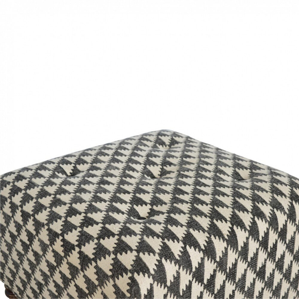Occasional Footstool Upholstered in Jute Dhurrie dropshipping