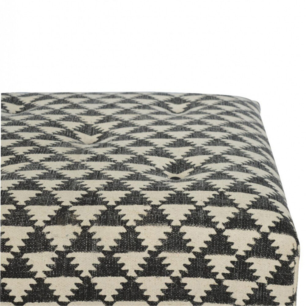 wholesale Occasional Footstool Upholstered in Jute Dhurrie for resale