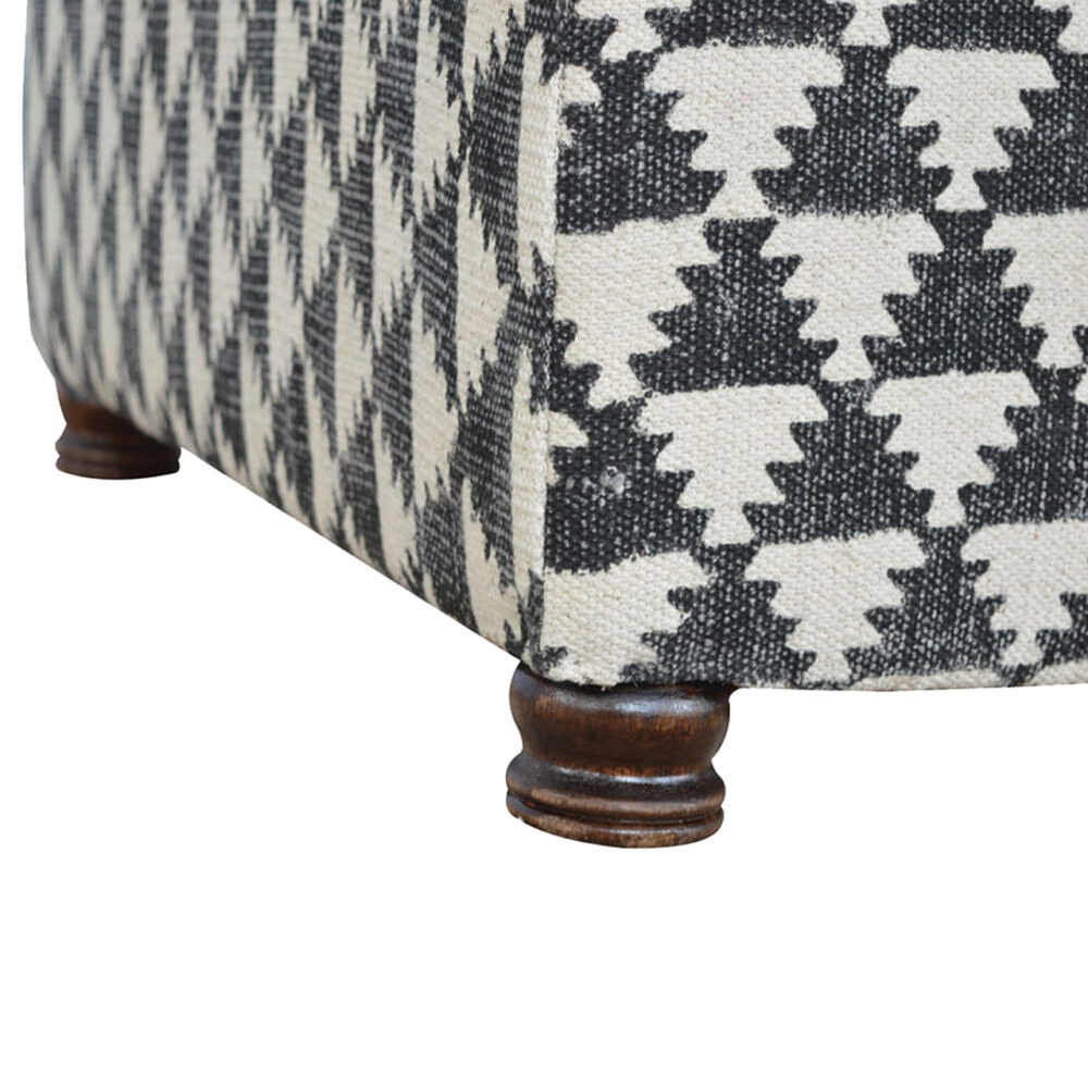 Occasional Footstool Upholstered in Jute Dhurrie for reselling