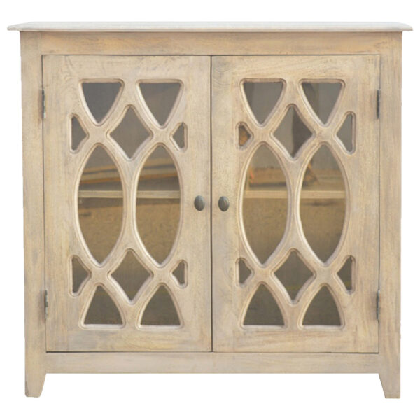 Stone Acid Wash Sideboard with 2 Hand Carved Glazed Doors for resale