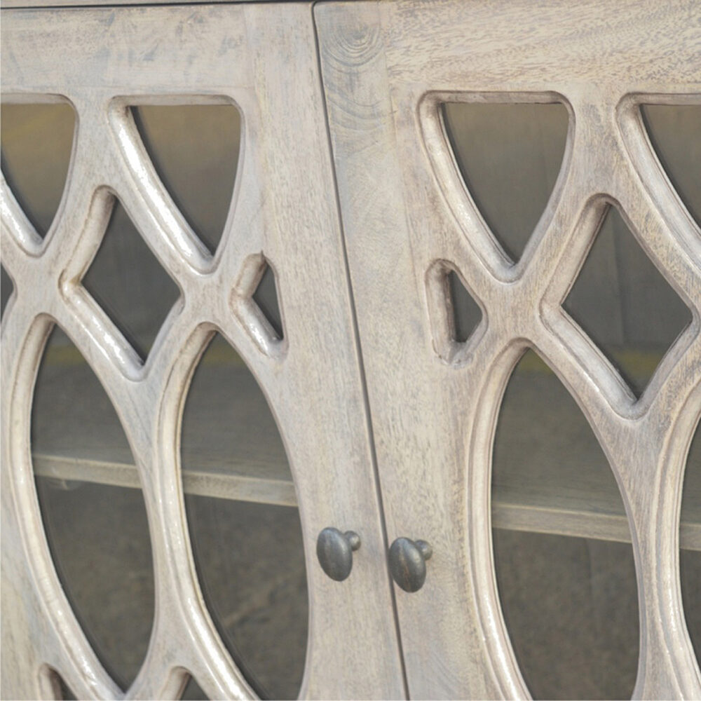 Stone Acid Wash Sideboard with 2 Hand Carved Glazed Doors for resell