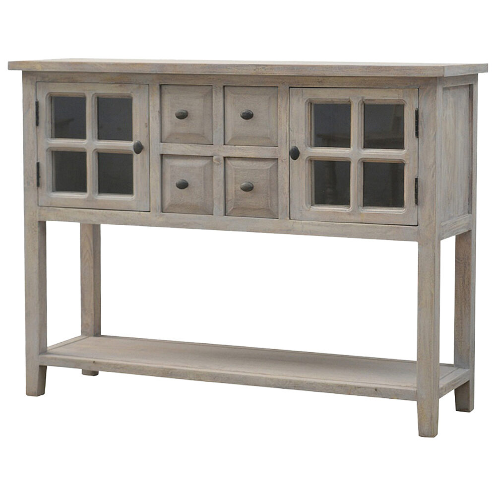 wholesale 2 Door 4 Drawer Stone Acid Wash Glazed Console Table for resale