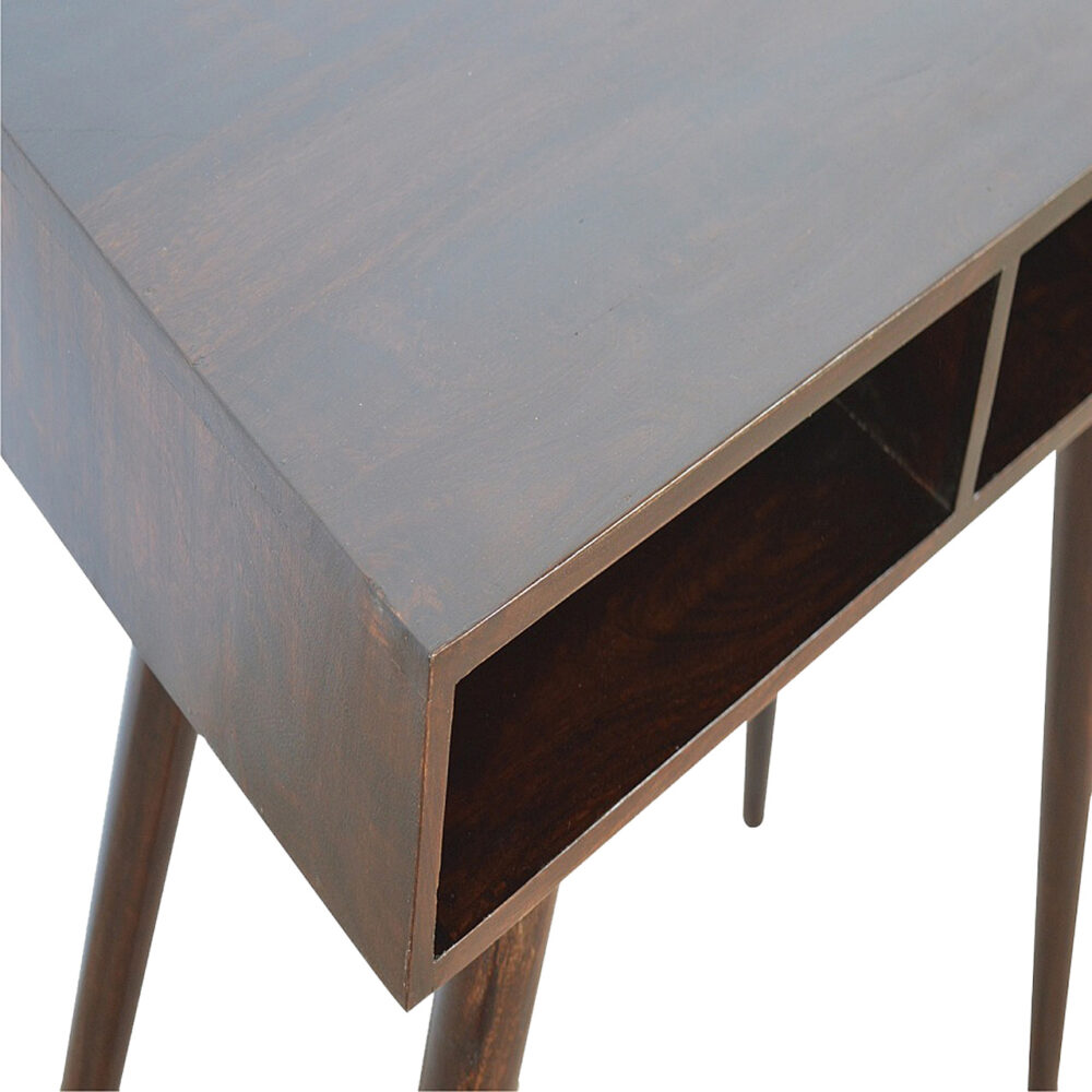 Walnut Nordic Style Writing Desk with 2 Open Slots dropshipping