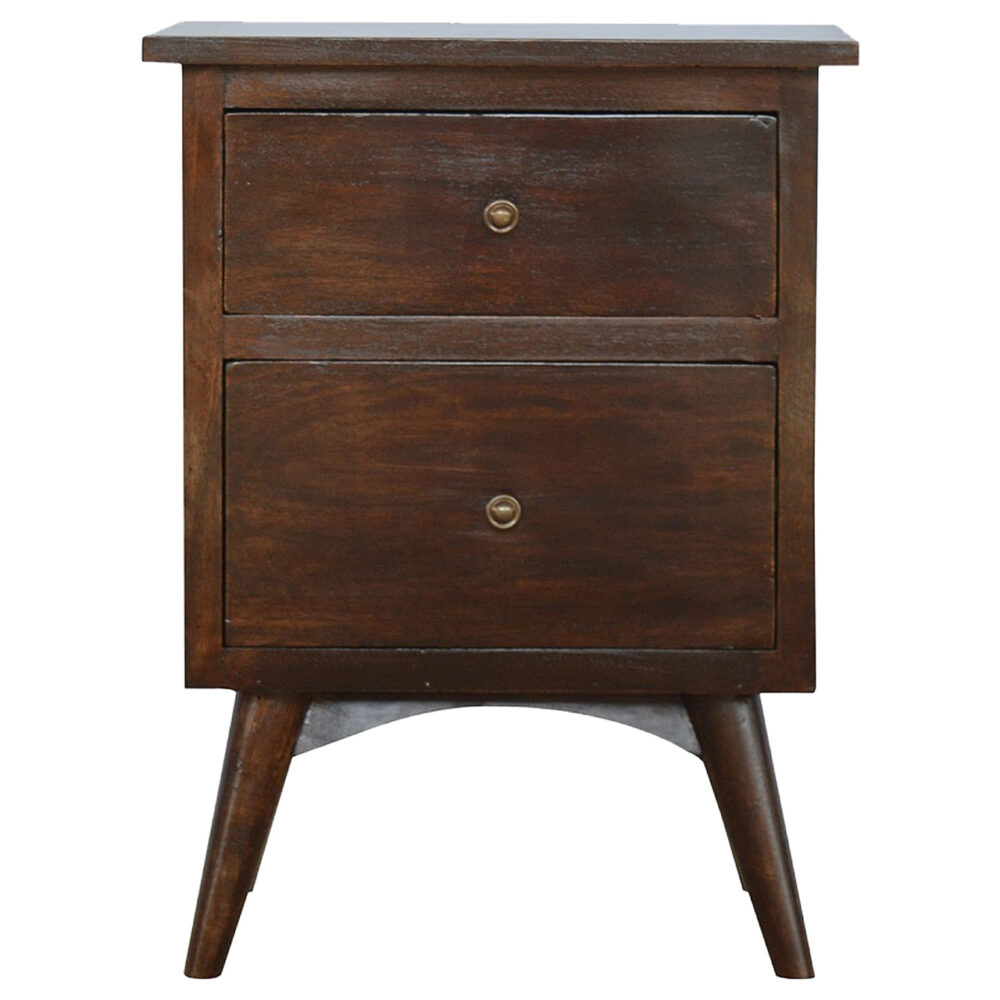 Walnut 2 Drawer Nordic Bedside for resale