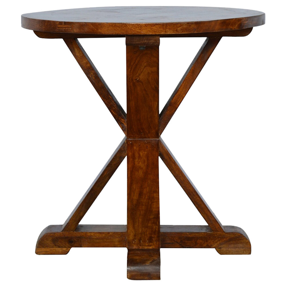 Chestnut Round Solid Wood Table With Tristle Base wholesalers