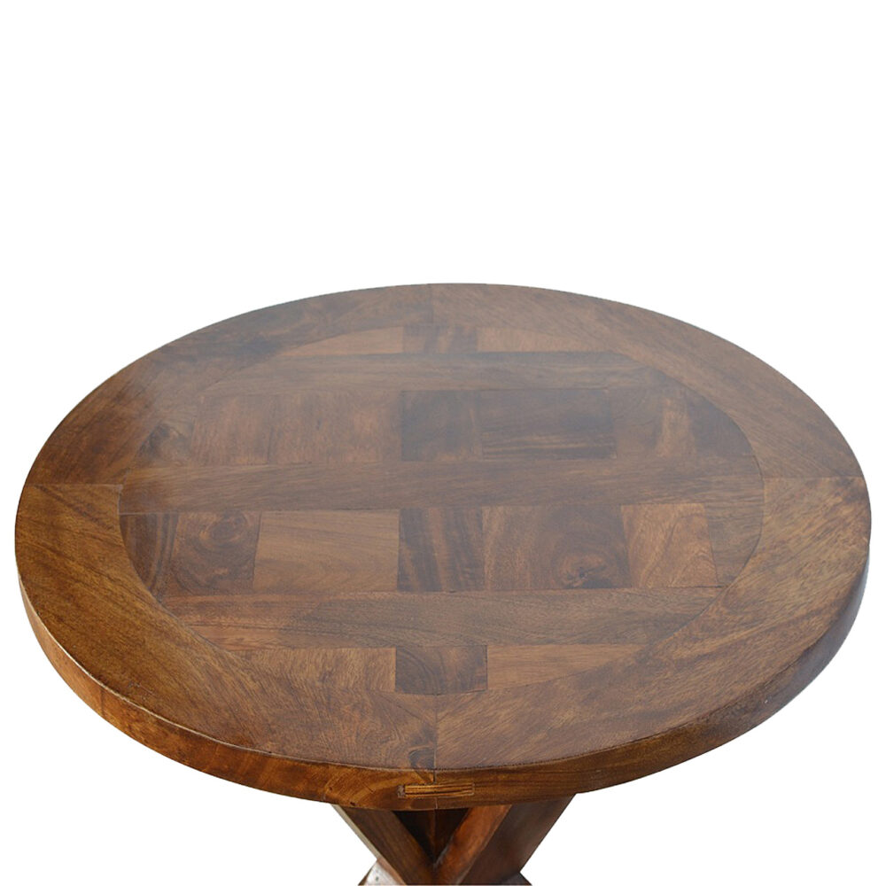 Chestnut Round Solid Wood Table With Tristle Base dropshipping