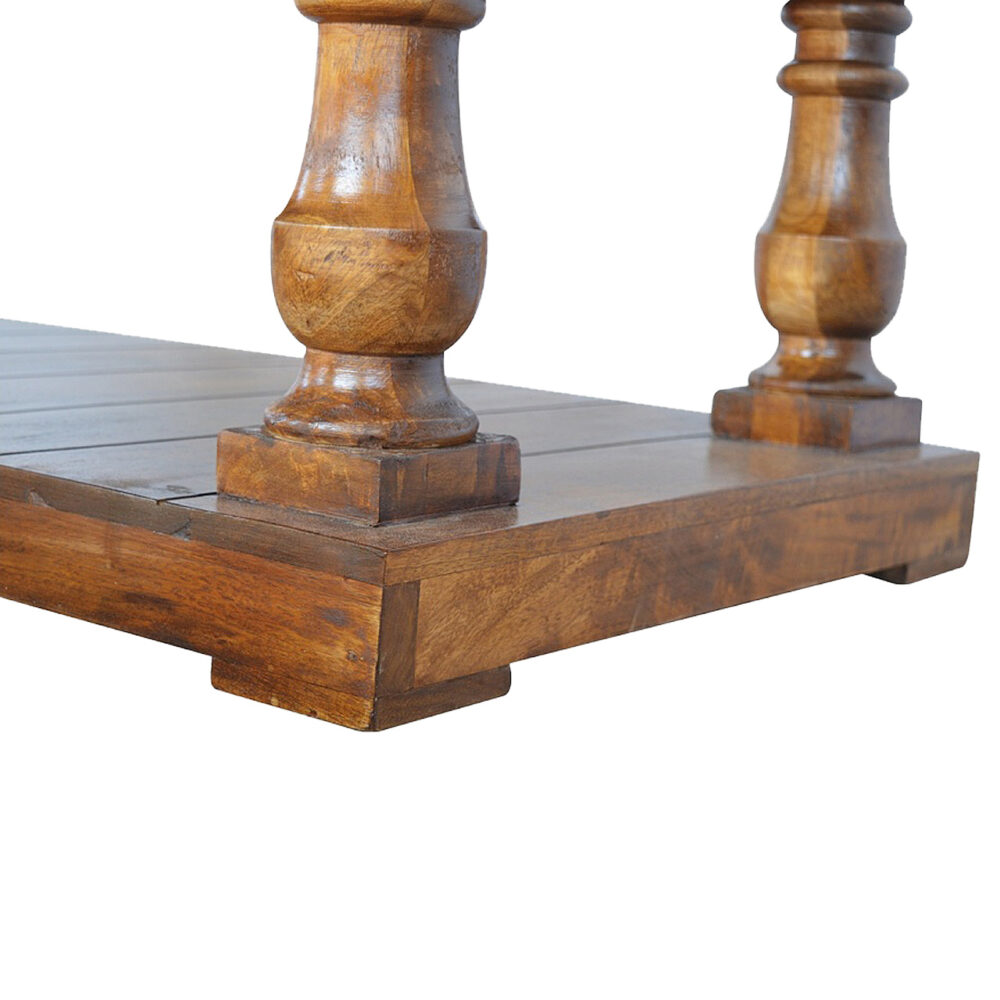 Square Solid Wood Turned Leg Country Coffee Table for resell