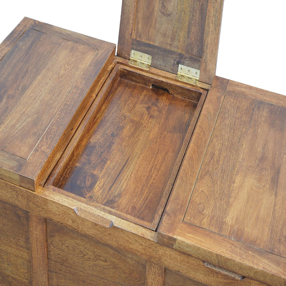 Solid Wood Oblong Tucker Table with 3 comparments and x6 Wine Holding Slots dropshipping