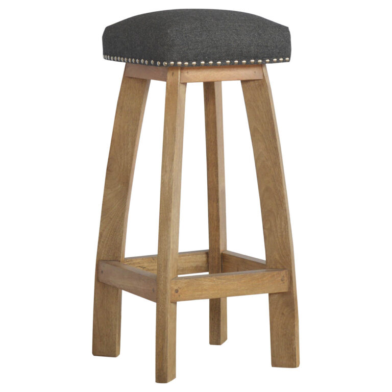 Black Tweed Studded Bar Stool for resale