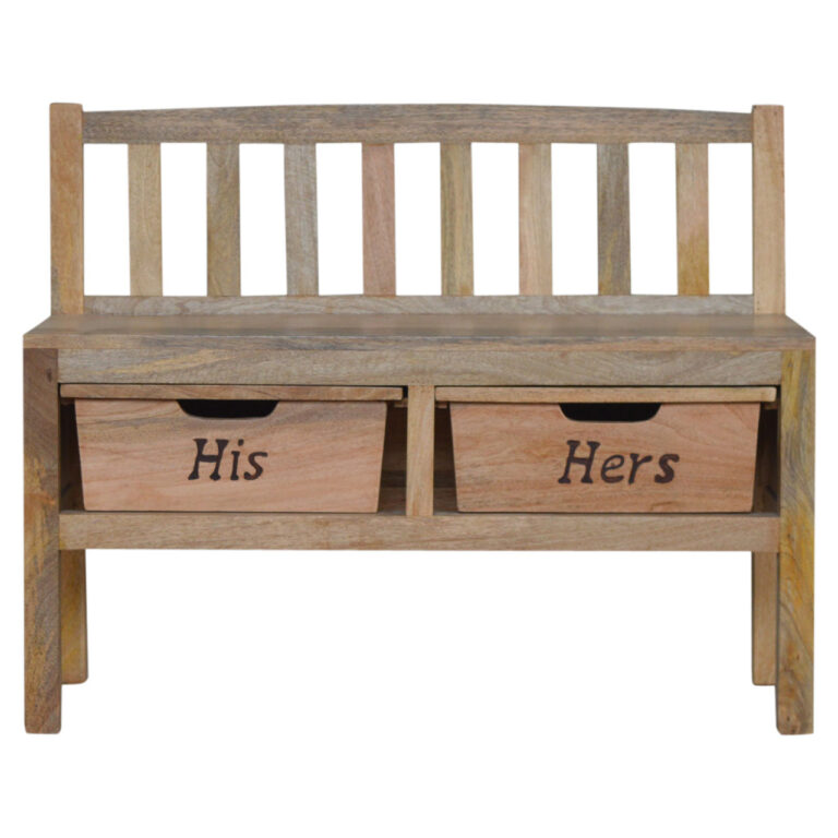 'His & Hers' Carved Storage Bench for resale