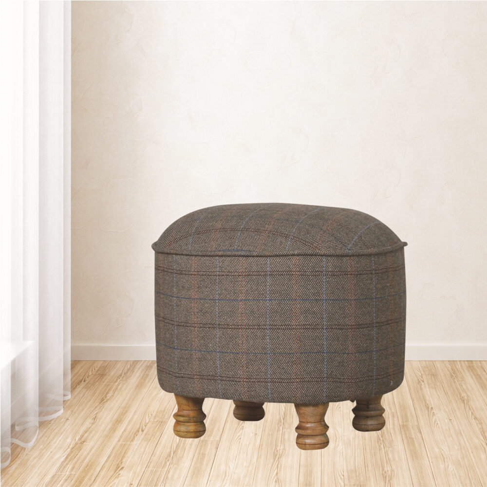 Oval Multi Tweed Foot Stool wholesalers