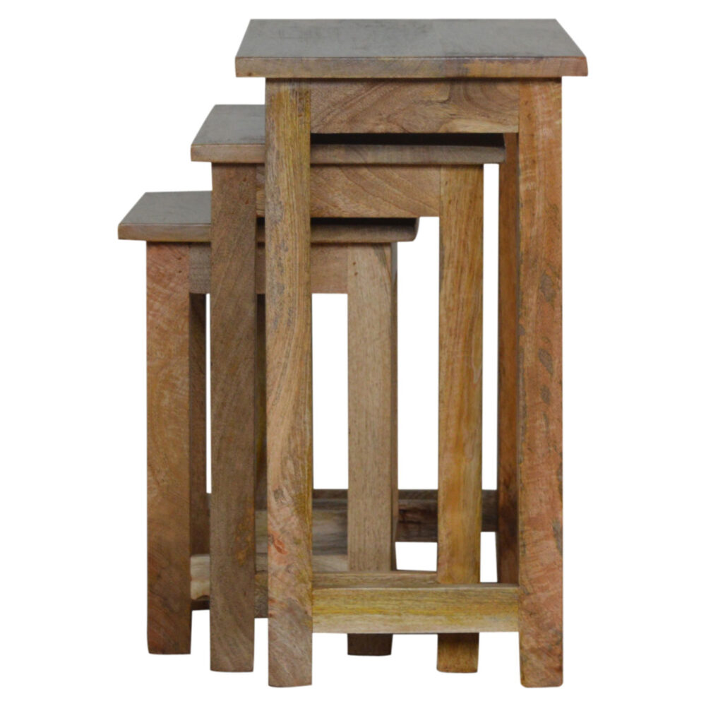 Country Solid Wood Stool Set of 3 dropshipping