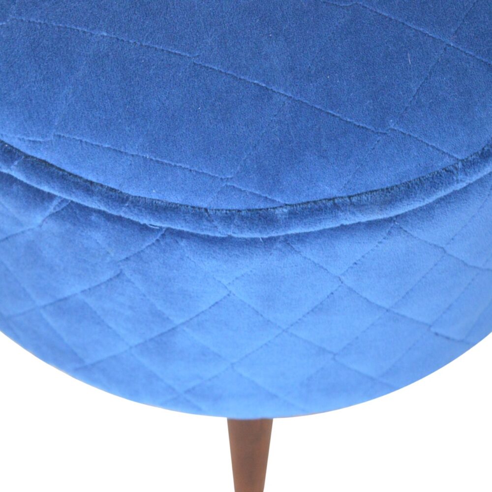 wholesale IN1013 - Quilted Royal Blue Velvet Nordic Style Footstool for resale