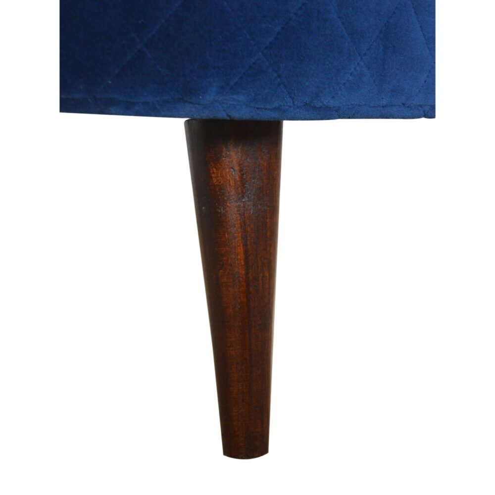 IN1013 - Quilted Royal Blue Velvet Nordic Style Footstool for wholesale