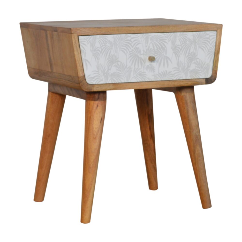 IN1015 - White Screen Printed Trape Bedside Table wholesalers