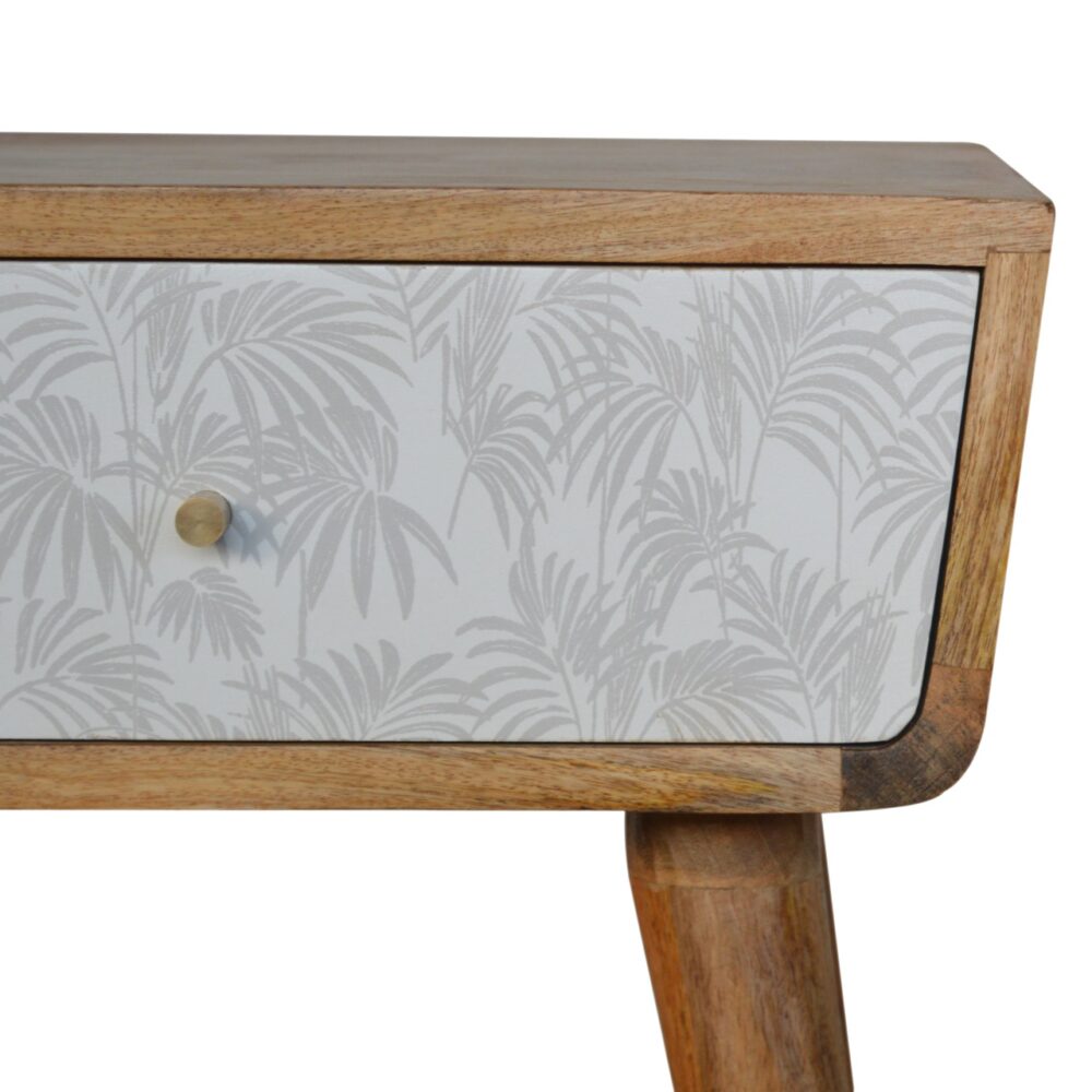 IN1015 - White Screen Printed Trape Bedside Table dropshipping