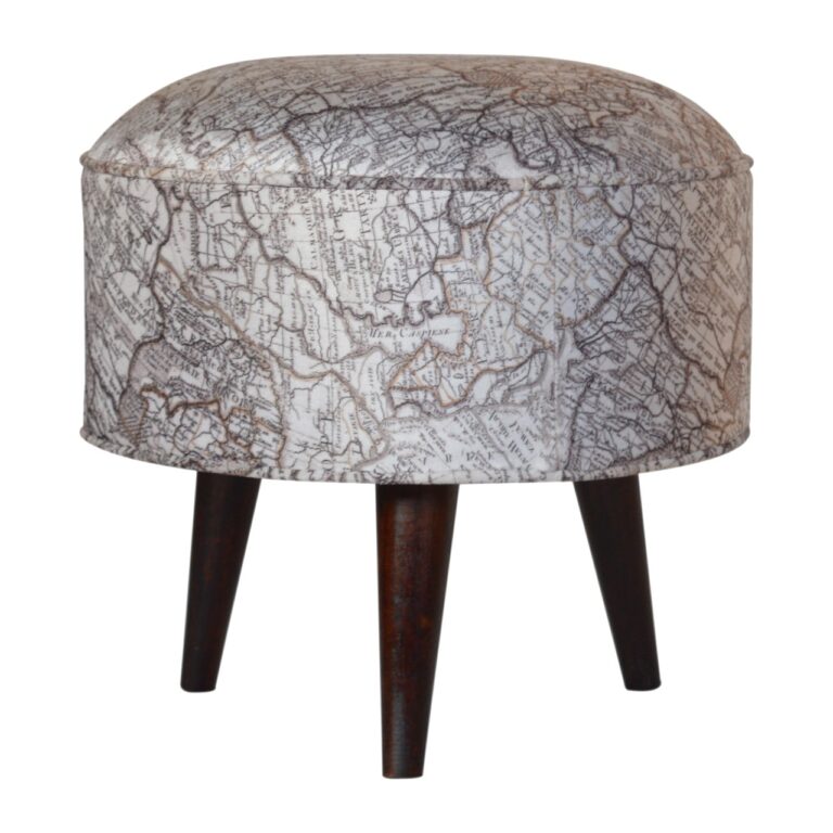 IN1017 - Map Printed Footstool for resale