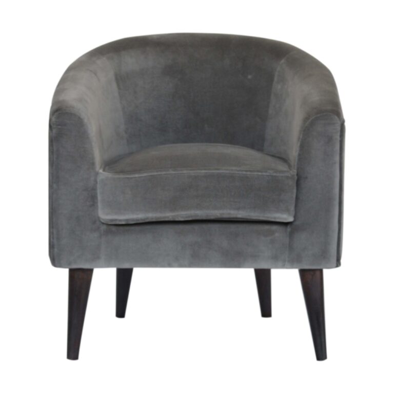 Grey Velvet Nordic Style Armchair for resale