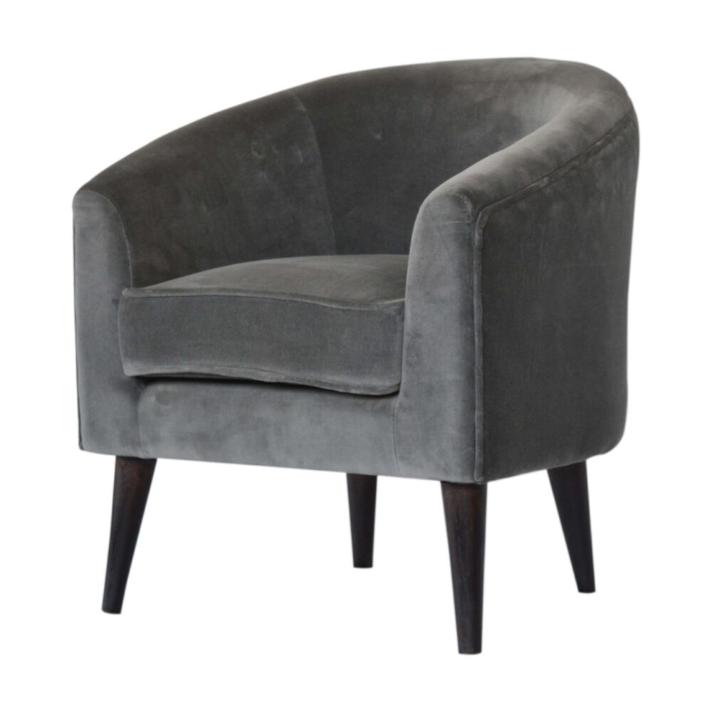 Grey Velvet Nordic Style Armchair dropshipping