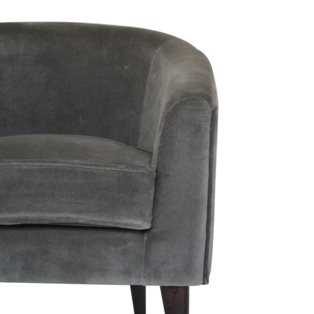 Grey Velvet Nordic Style Armchair for reselling