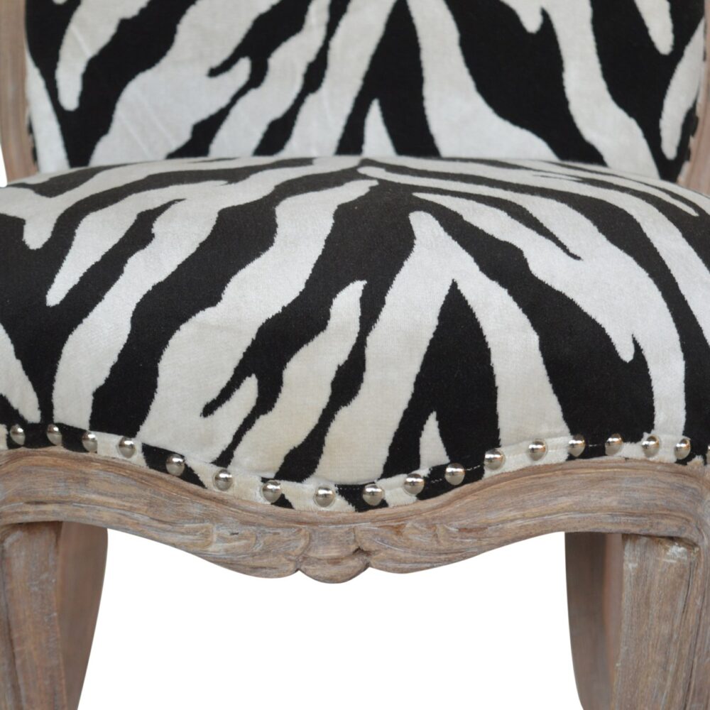 Zebra Printed Studded Chair for reselling